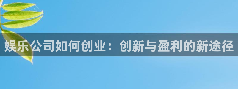 威九国际app官网下载：娱乐公司如何创业：创新与盈利的新途径